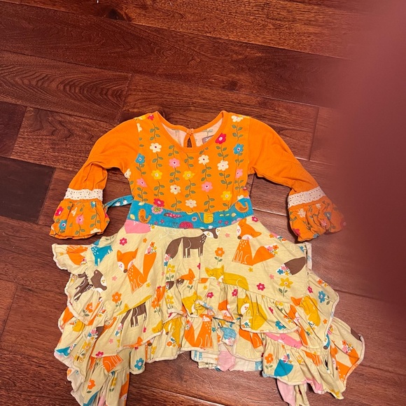 Jelly The Pug Girls Size 4T  Dress Ruffle Animal Print Fox News Dress - Picture 2 of 6